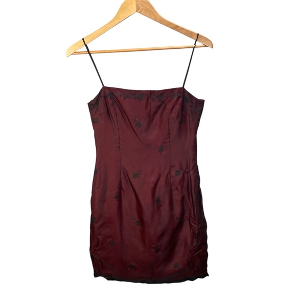 Vtg Laundry Shelli Segal Dress Women Size 6 Silk‎ Sheer Dark Fairy Goth Y2k 90s - Picture 1 of 16